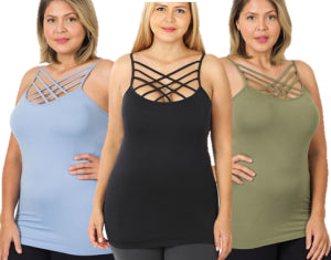 Zenana Criss-Cross Cami- PLUS