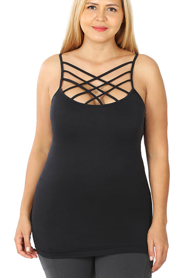Zenana Criss-Cross Cami- PLUS