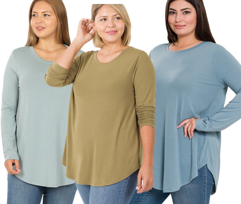 Zenana Basic LS Tee- PLUS