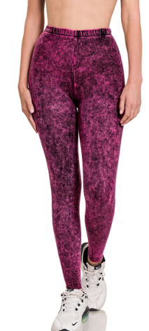 Zenana Mineral Washed Leggings- S-XL